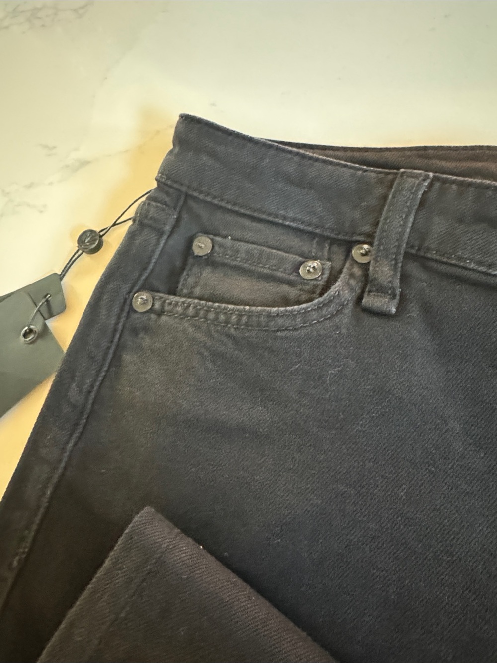 Rag & Bone Aiden Low-Rise Wide-Leg Jeans Black Size 27 NWT - Picture 10 of 13